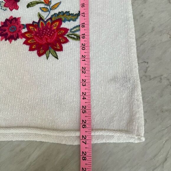 Johhny Was The V-Neck Whipstitch Pullover floral 100% cotton size XL NWT - Picture 10 of 11